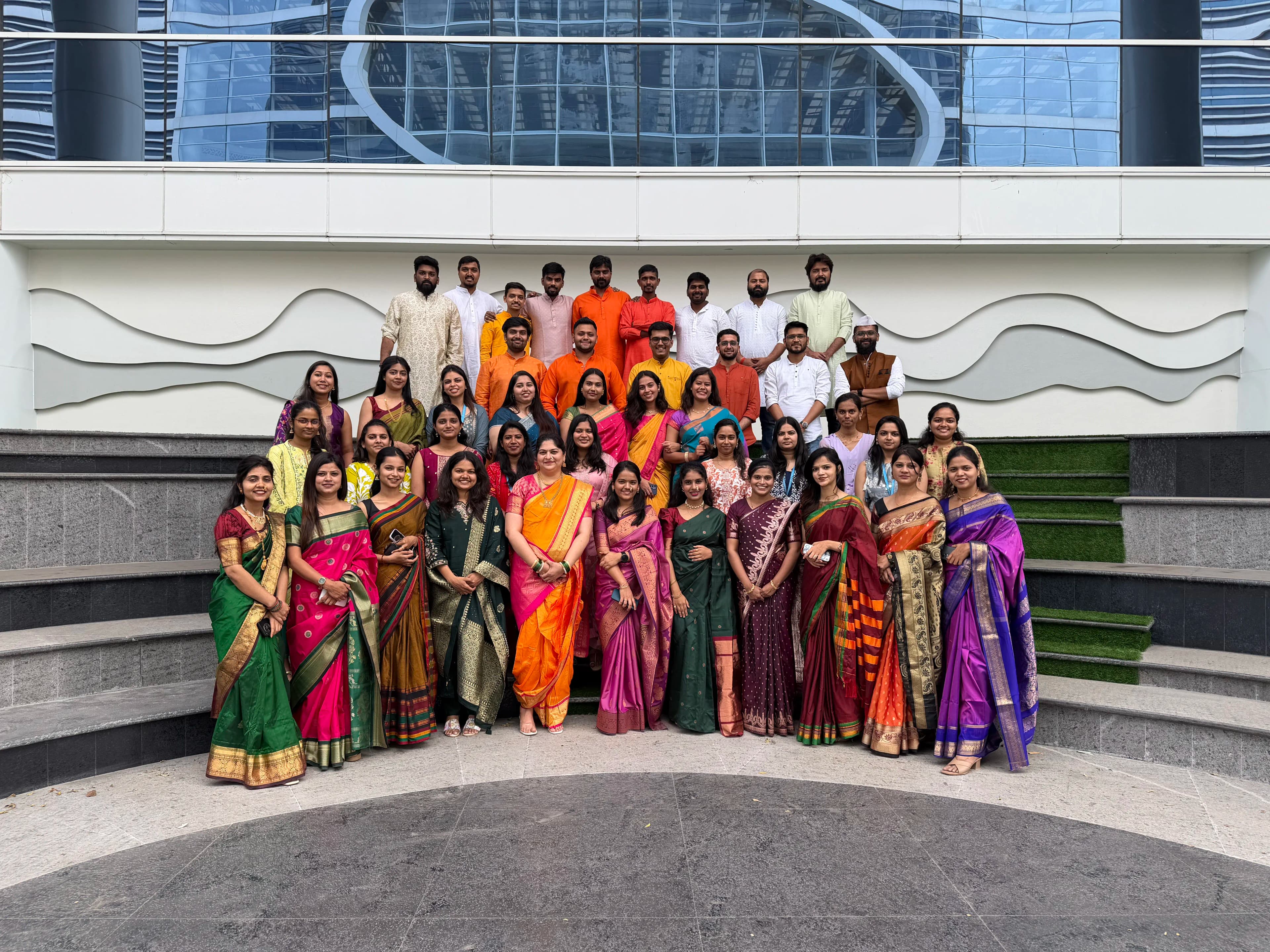 The dynamisch family posing together during shivaji jayanti